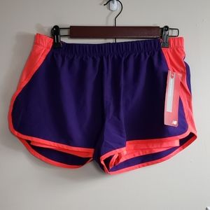 NWT Purple & Coral Active Nylon Double Shorts